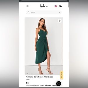 Lulu’s Reinette Dark Green Midi Dress